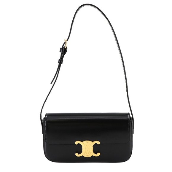 CELINE Black Leather Shoulder Bag - Picture 1 of 10